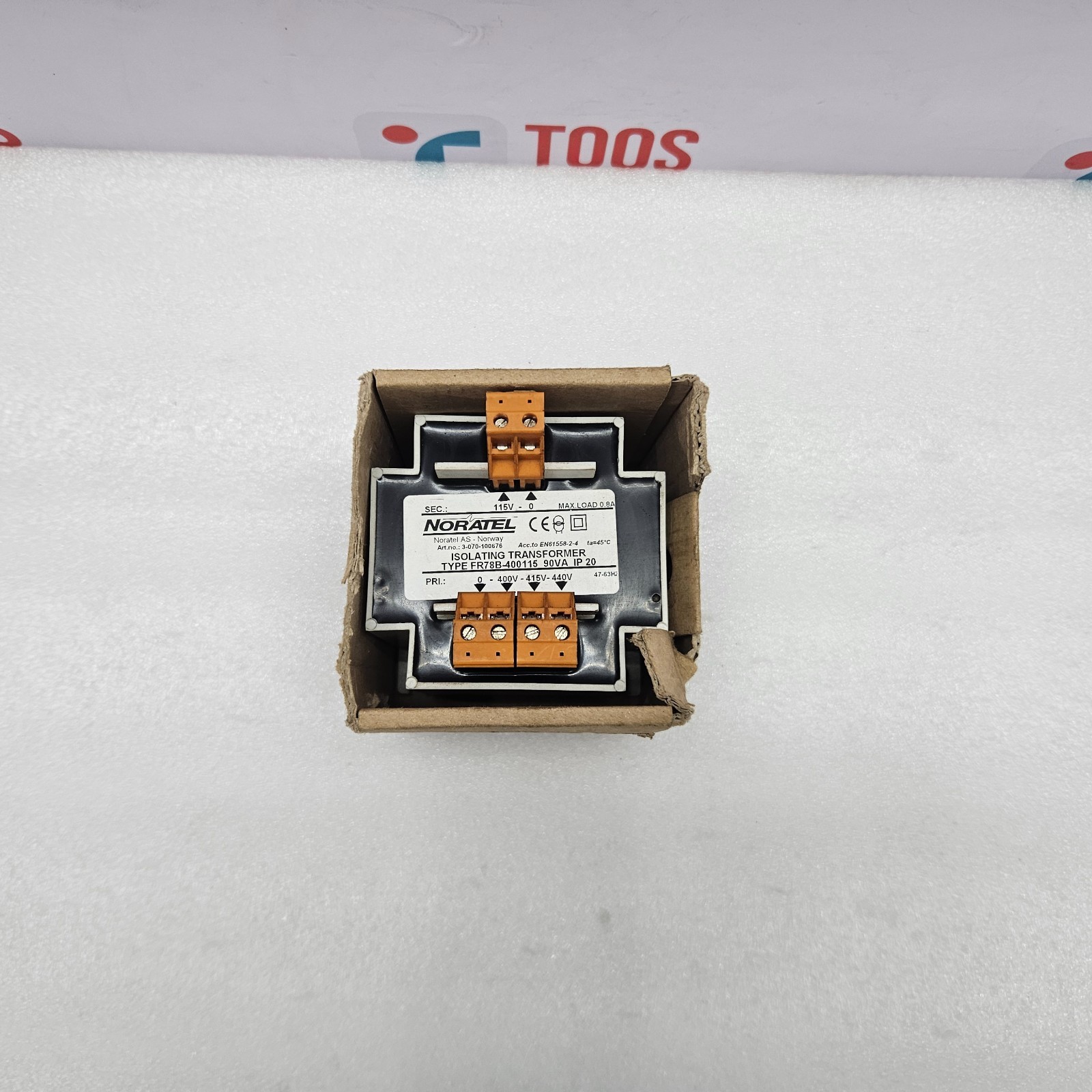 NORATEL TYPE FR78B-400115 ISOLATING TRANSFORMER 90VA IP20 NEW