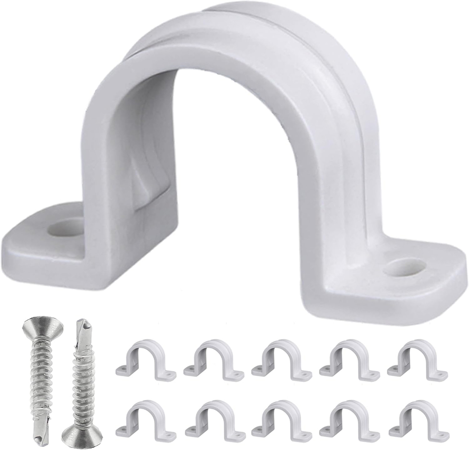 10 Pack PVC Pipe Clamps 1 Inch SCH 32mm Plastic Conduit Strap Clips Stainless