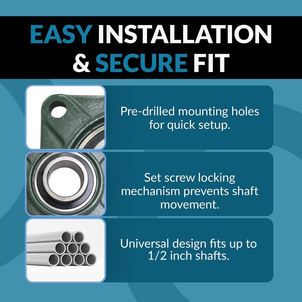 Heavy-Duty Uc210-32 Square Flange Bearings – 2 Inch Bore, Certified