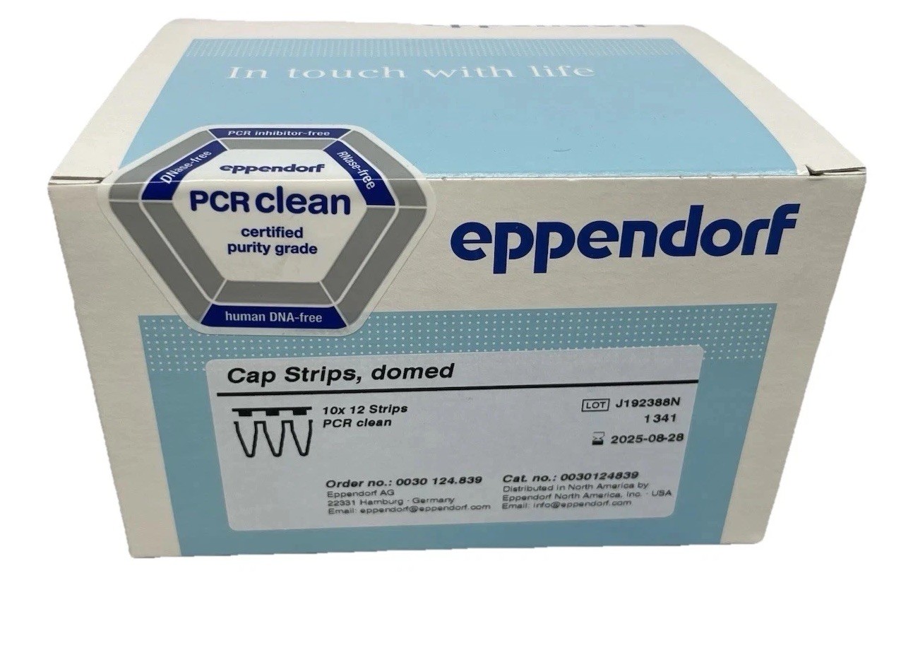 Eppendorf PCR Cap Strips Domed Certified PCR Clean 120/ct 0030124839