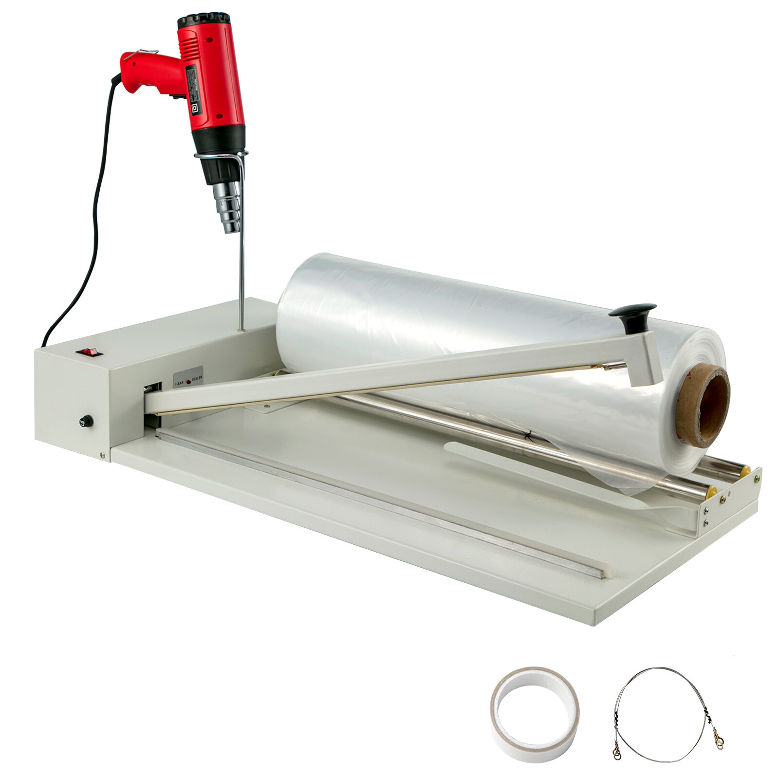 VEVOR 18″ 530W Shrink Wrap Sealing Machine 1800W Heat Gun 558 Feet I-bar Sealer