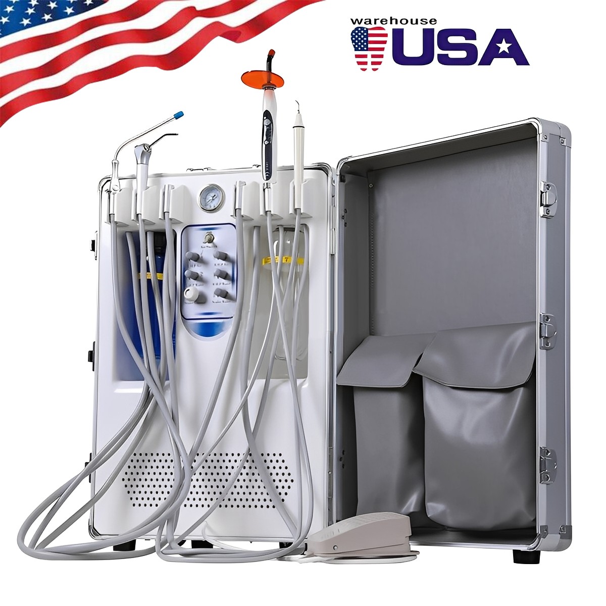 Portable Dental Delivery Unit System Air Compressor Strong suction 118 L/min po