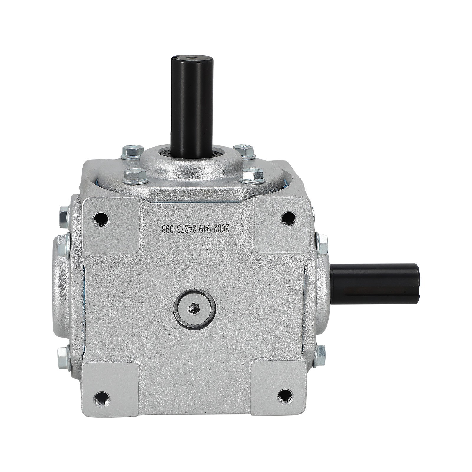 40 HP Right Angle Bevel Gearbox with 2 Keyed Shafts CW/CW 1 to 1 Ratio