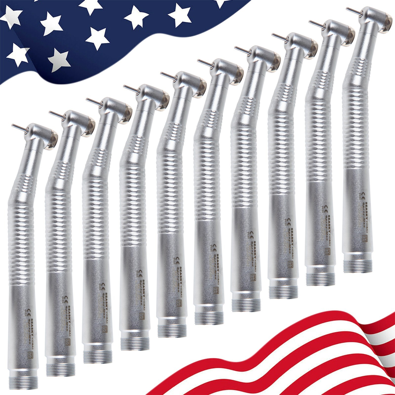 10 Pcs NSK Style Dental High Speed Push Button Turbine Handpiece 2 Hole Y1BA2