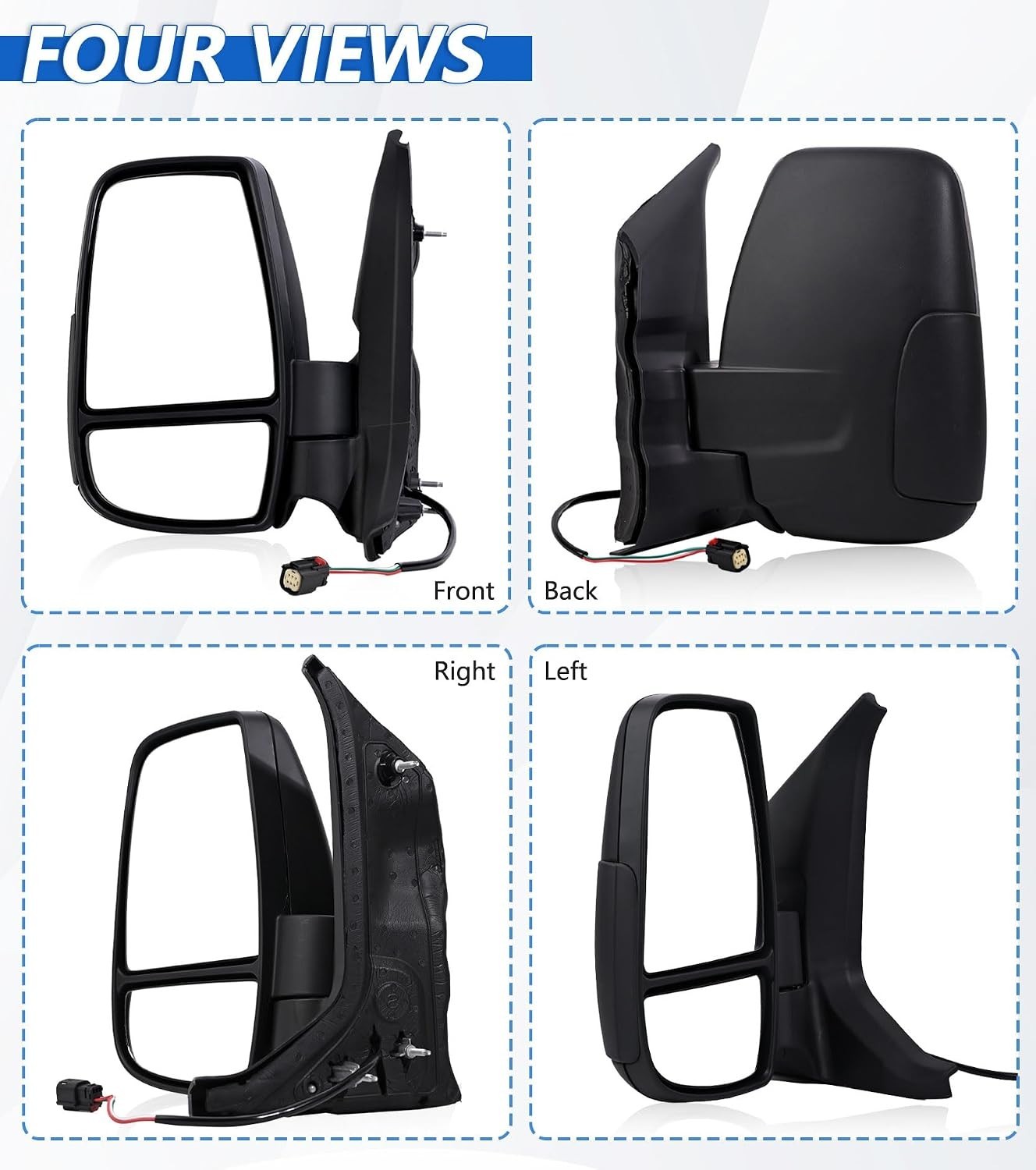 Driver Side Mirror,Mirror Assembly Compatible with 2015-2025 Ford Transit 150 25