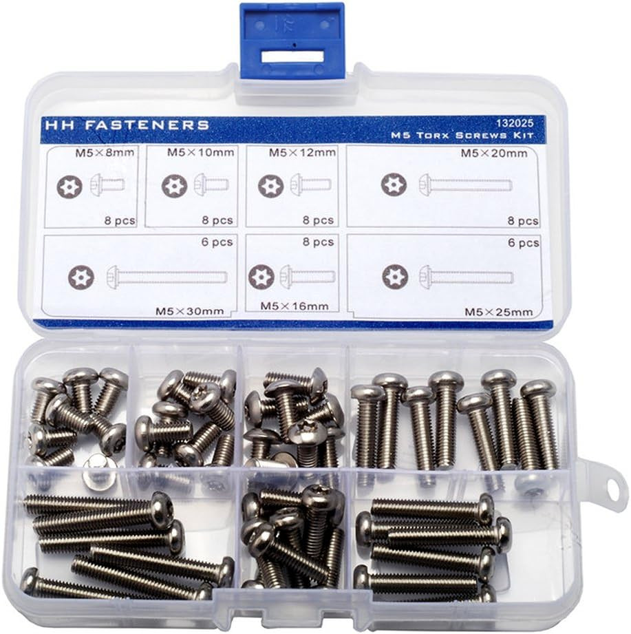 M5 Tamper-Resistant Security Screws Assortment Kit, Stainless Steel,Pack of 52-P
