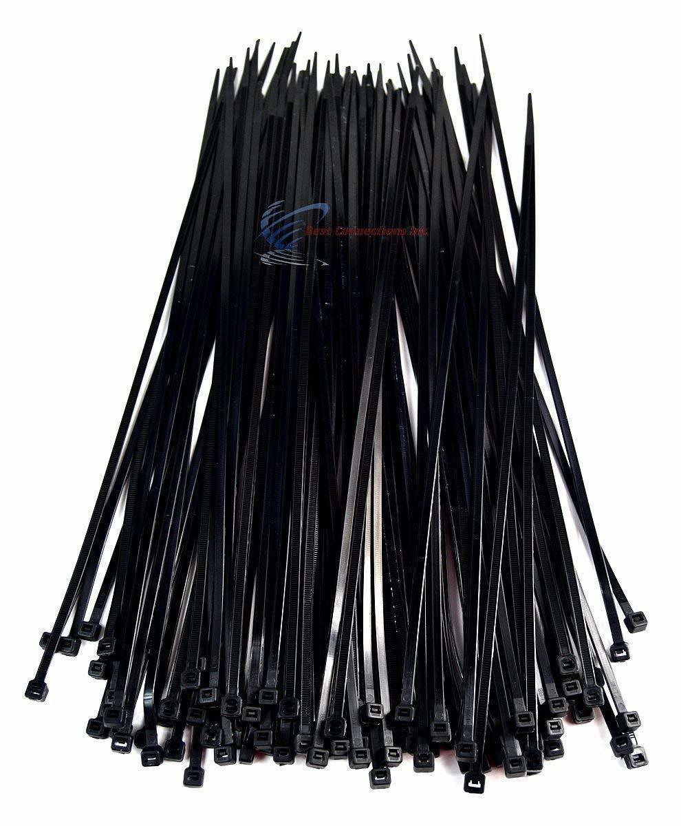100 Pieces 15″ Black Nylon Cable Straps Zip Ties Wire 50 Lbs Tensile Strength