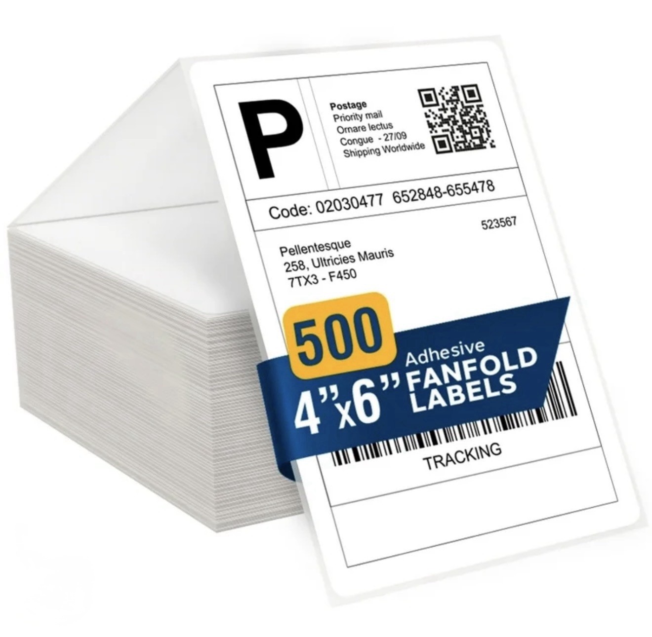 4″ x 6″Direct Thermal Shipping Labels – Pack of 500 Fanfold Labels Permanent Adh