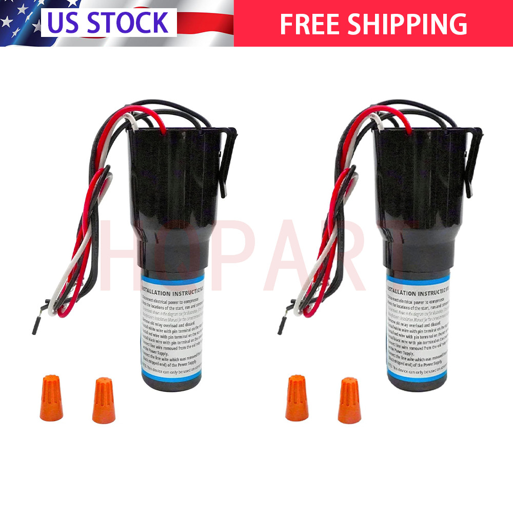 RCO210 2Pcs 3 in 1 Relay Hard Start Capacitor Kits For Refrigerator 1/2HP 115VAC