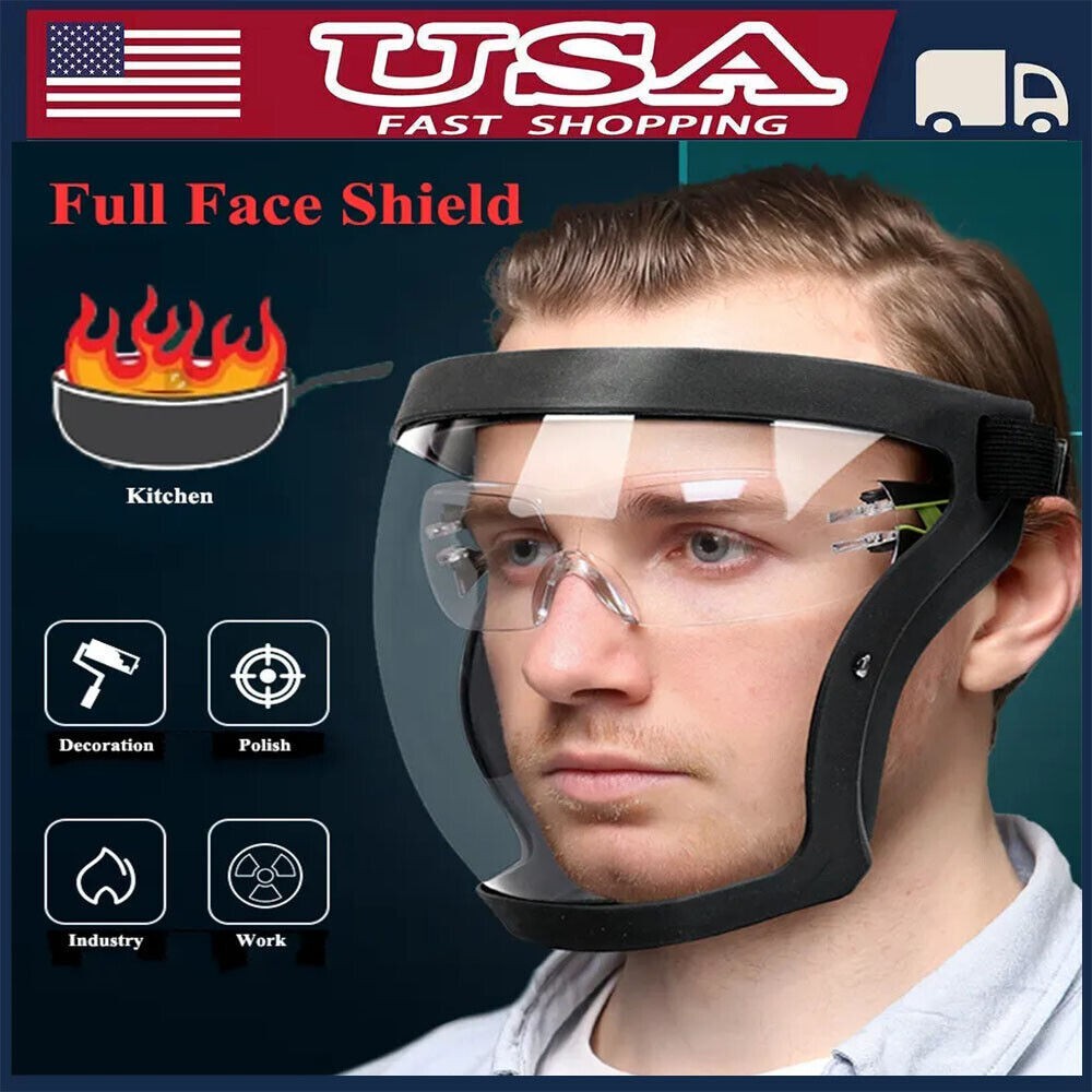 Full Face Super Protective Mask Anti-fog Shield Safety Transparent Head Cover