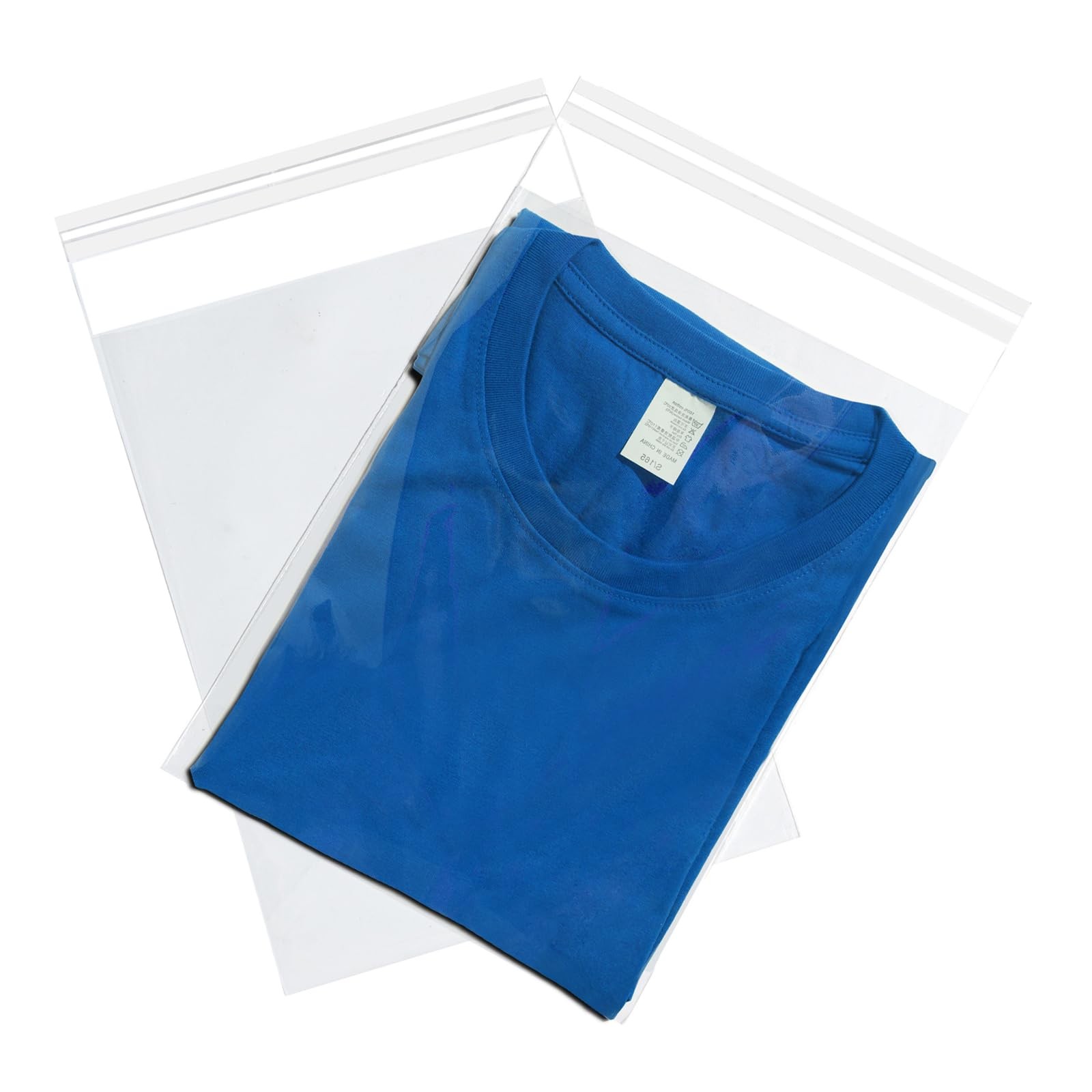 100 Count 10×13 Inch Clear Poly Bags, Self Seal, Packaging Clothing, Shirts