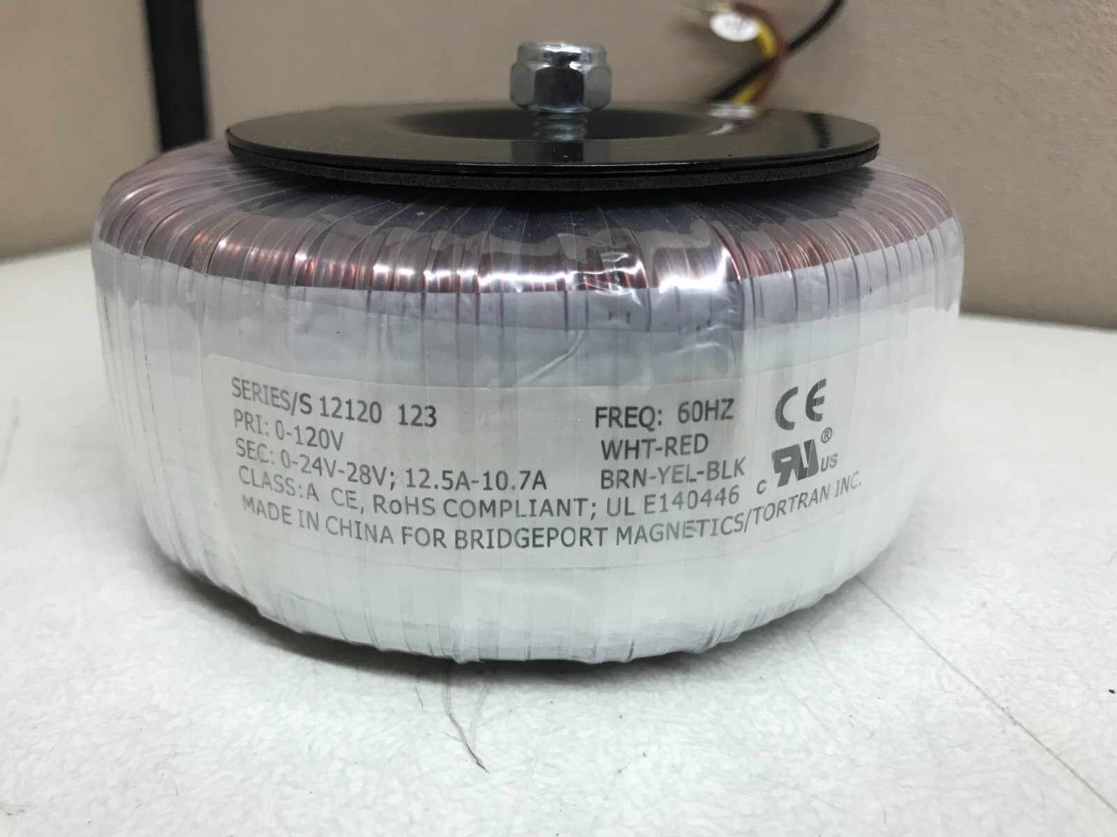 Toroidal Transformer 300VA 24V AC 12.5A or 28V AC 10.7A 60Hz 12120 120V