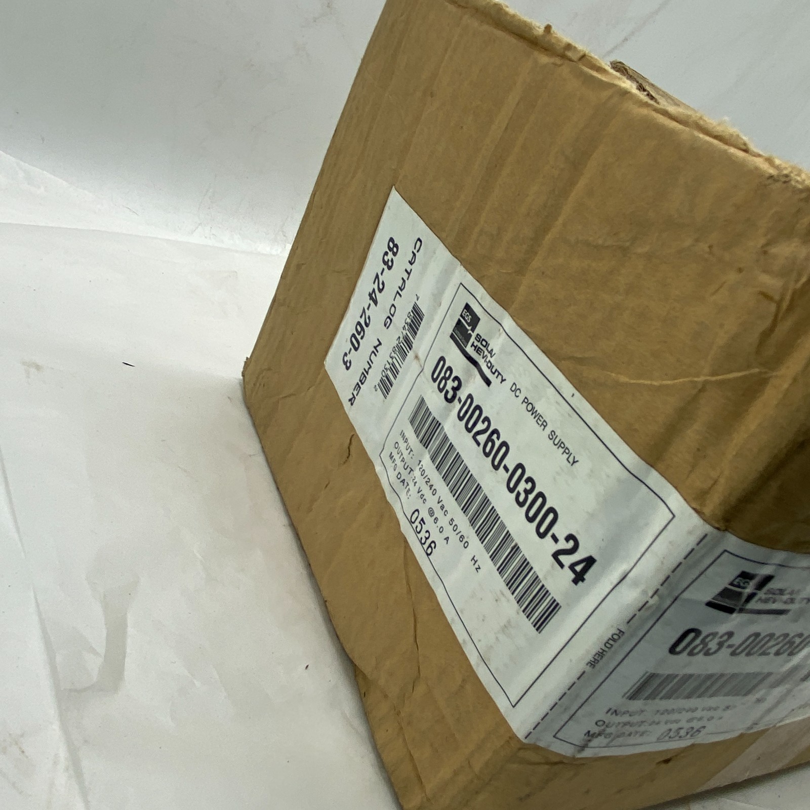 SOLA/ HEVI-DUTY 83-24-260-03 LINEAR POWER SUPPLY EGS 832426003, 47-63HZ 24VDC