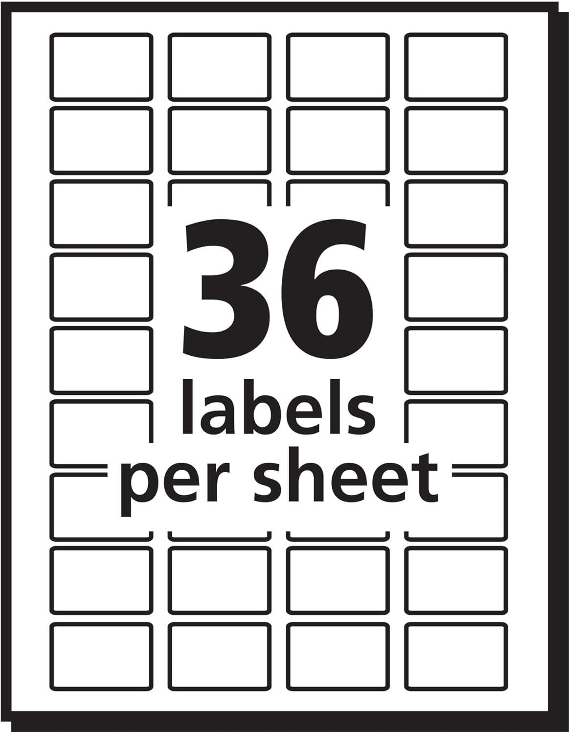 Avery Removable Print or Write Labels, White, 0.5 x 0.75 Inches, Pack of 1008