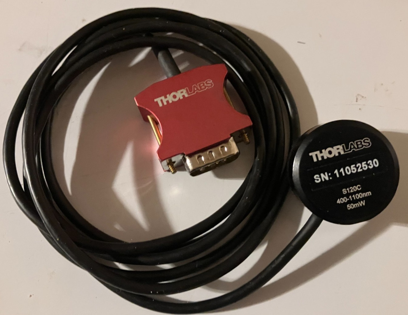 Thorlabs S120C Silicon Detector 400-1100nm 50nw – 50mW W/Removable FC PC Adapter