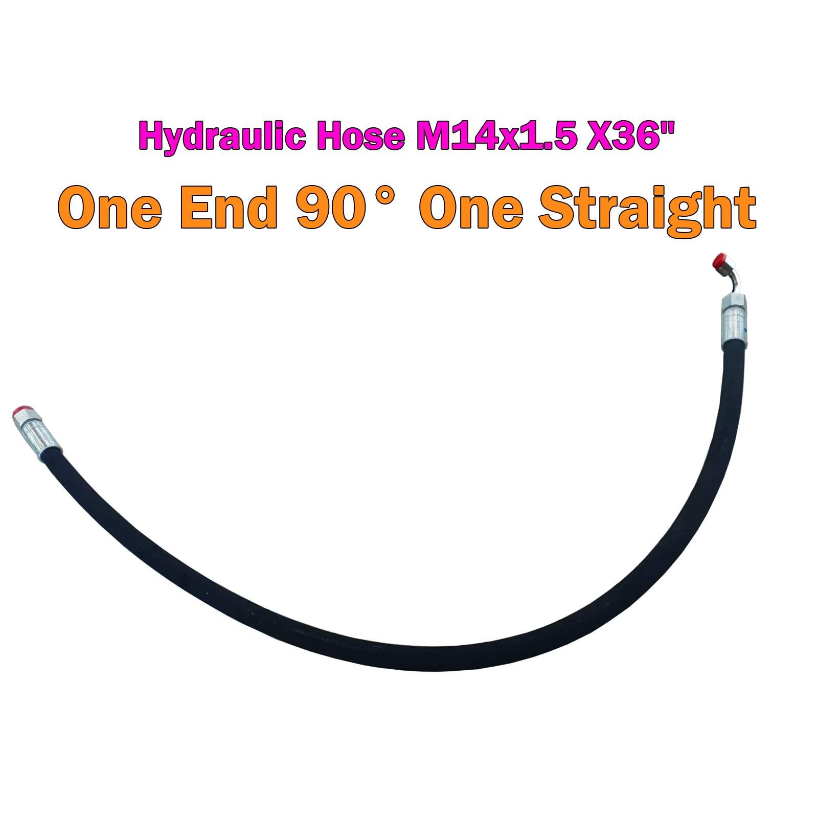 Agt Miva Chinese Mini Excavator Hydraulic Hose M14x1.5 X 36″ One End 90° One Str