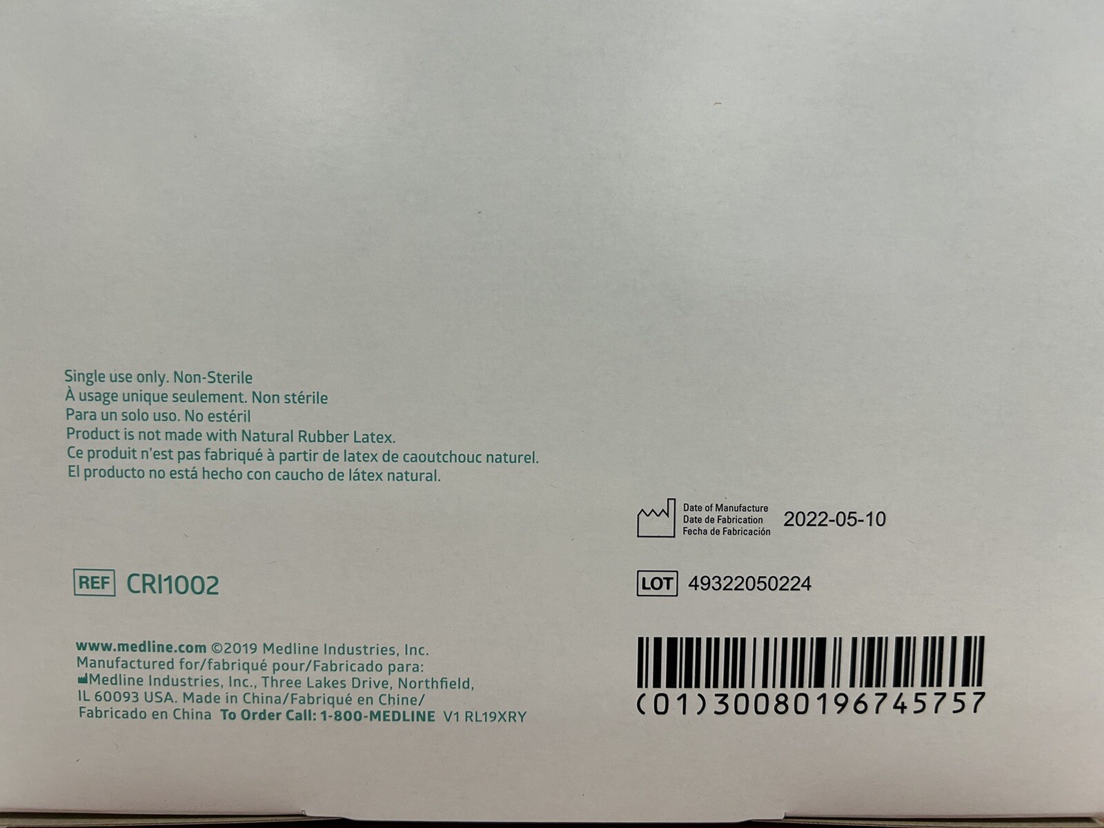100 Count – Medline 21” Blue Bouffant Cap Non-Woven Disposable Hairnet CRI1002