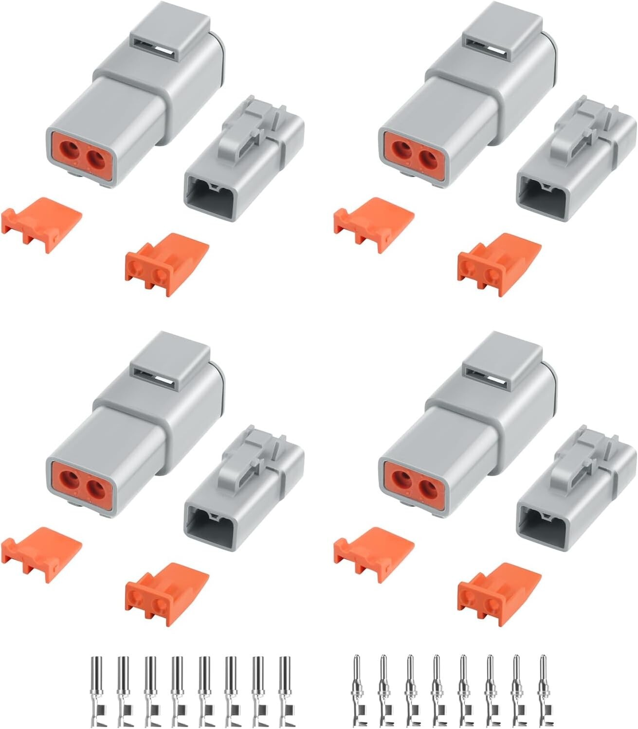 32 PCS Deutsch DTP Connector Kit 2 Pin Automotive Waterproof Connectors 4 set…