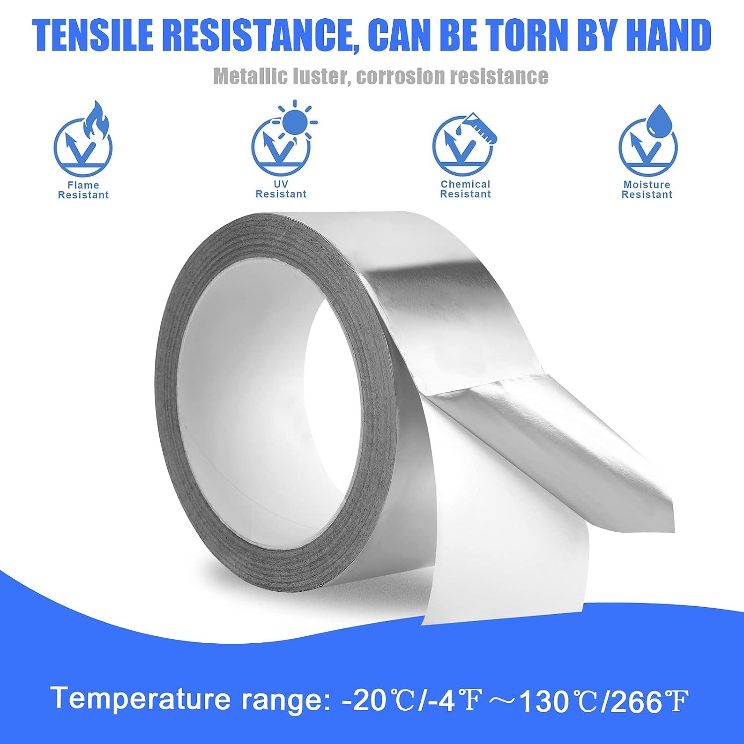 Versatile 2″ x 65ft Aluminum Foil Tape – Heat & UV Resistant Adhesive for HVAC