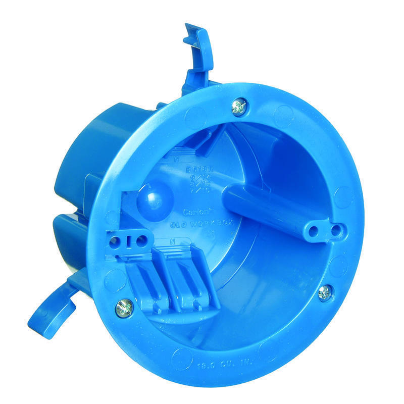 Carlon 18 cu in Round Polycarbonate 1 gang Electrical Ceiling Box Blue B618RR
