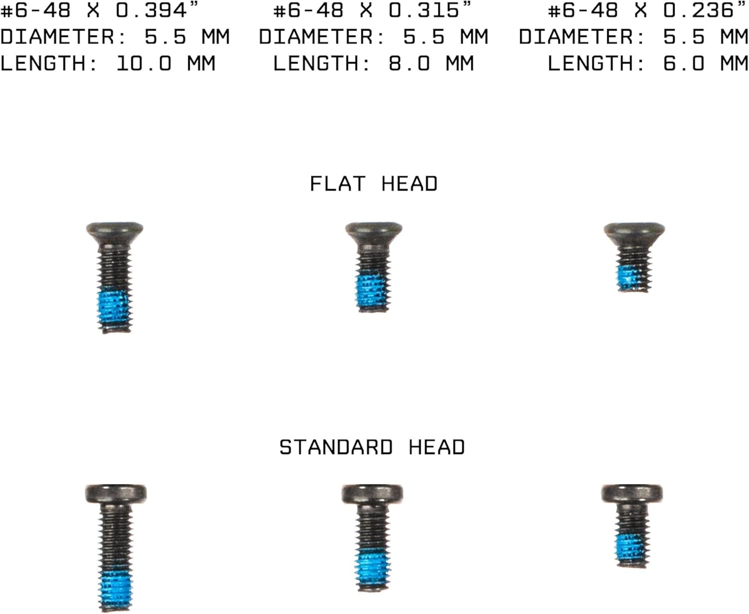 Monstrum #6-48 Gunsmithing Screw Pack | 6mm, 8mm, and 10mm Length in Standard an
