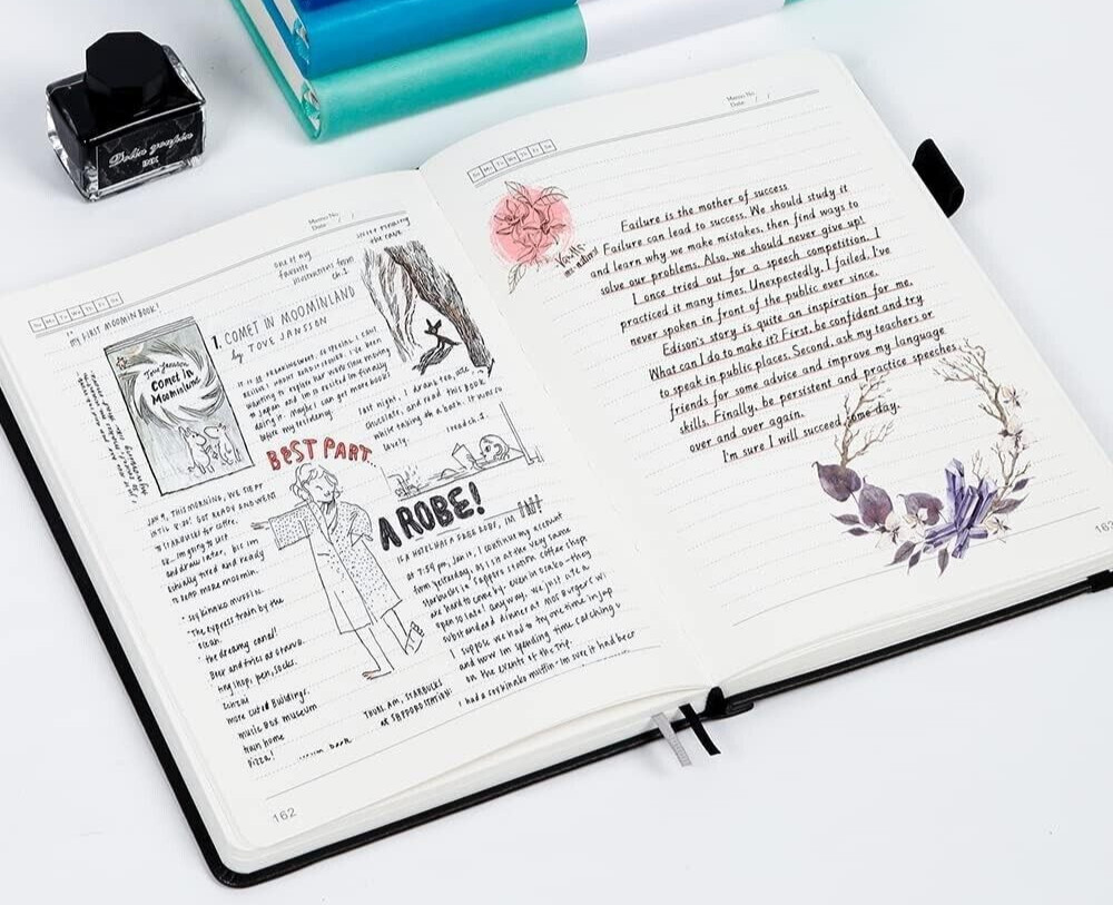 Kai RuiYing Lined Journal Notebook with Pen Holder, 320 Pages Journals for Writ-