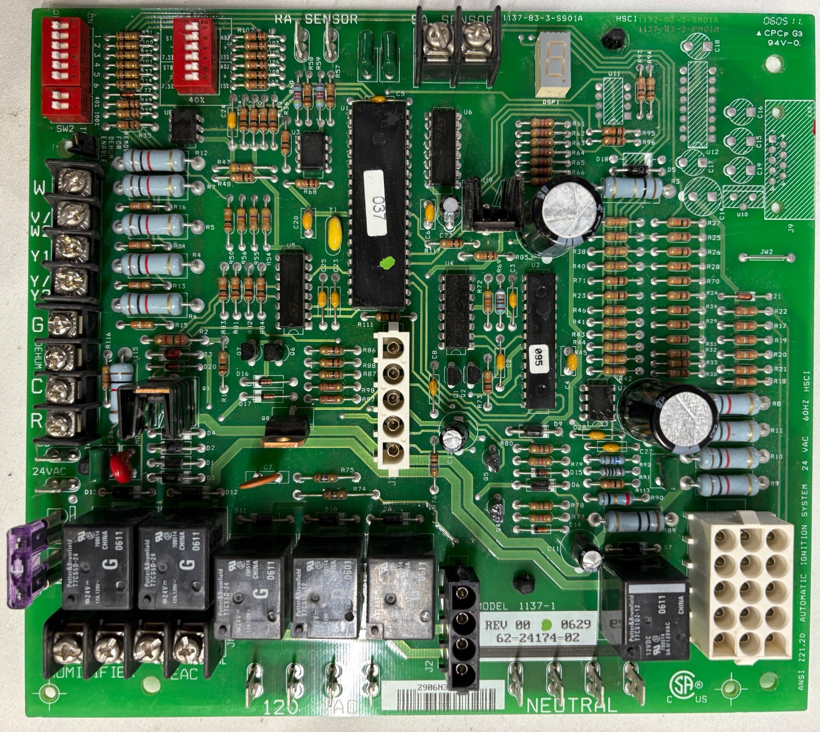 Rheem Ruud 62-24174-02 Furnace Control Board OEM 1137-1 Works Perfect Shipped!