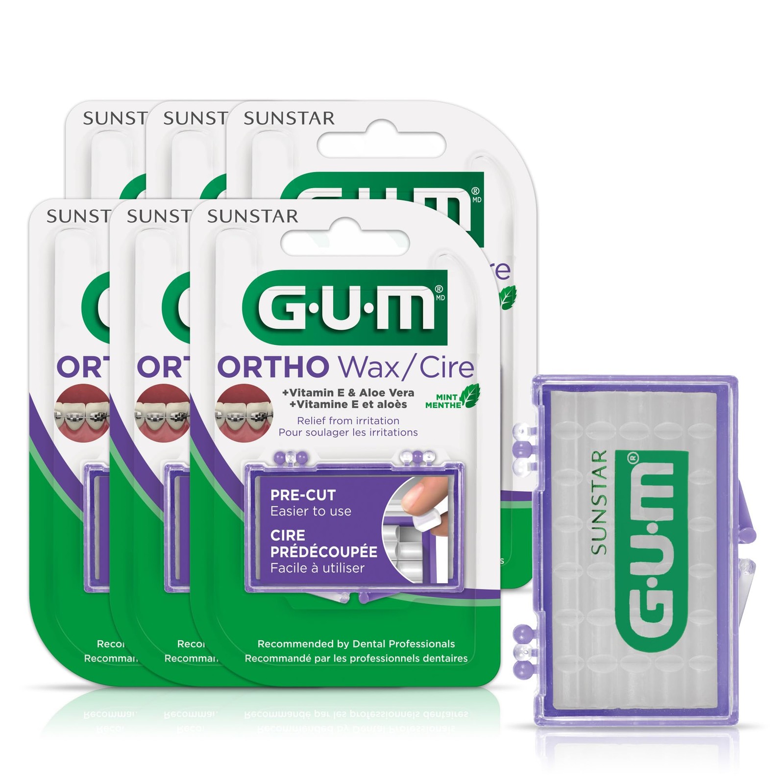 Orthodontic Wax for Braces Aligners Mint 1 Count (6 Pack)