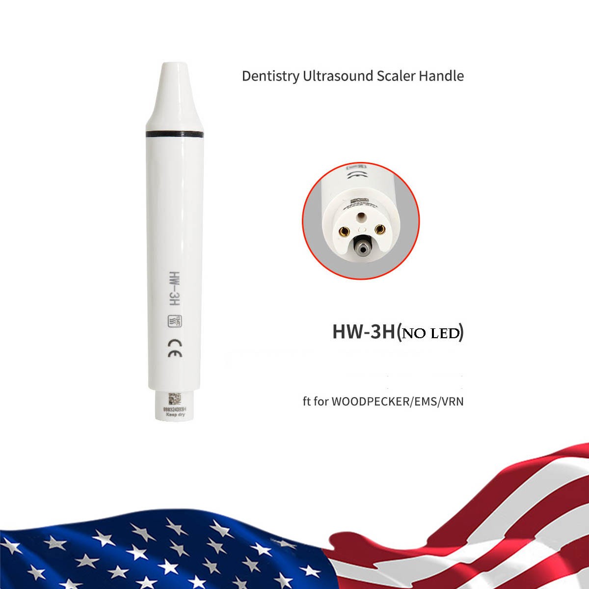 HW-3H Dental Detachable Ultrasonic Piezo Scaler Handpiece fit EMS Woodpecker