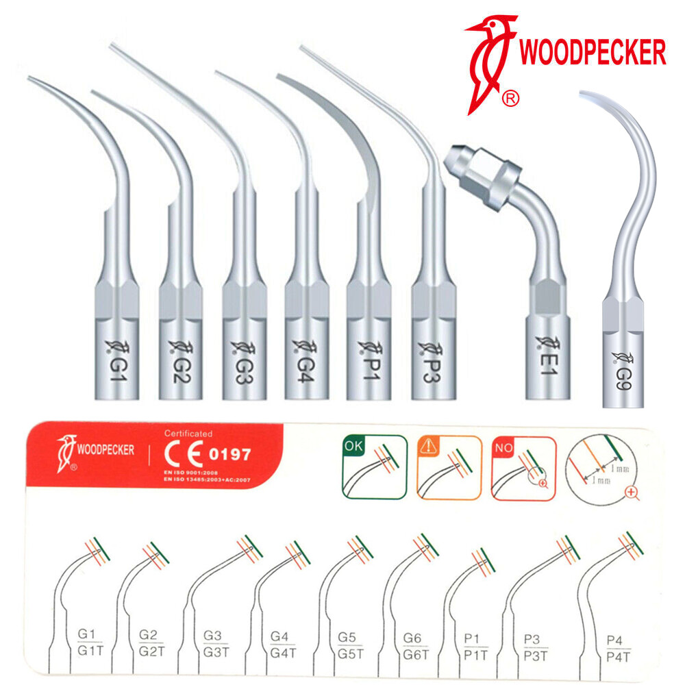 Woodpecker EMS Dental Ultrasonic Piezo Scaler Perio Tips G1 E10 P1 G2 E12 G20