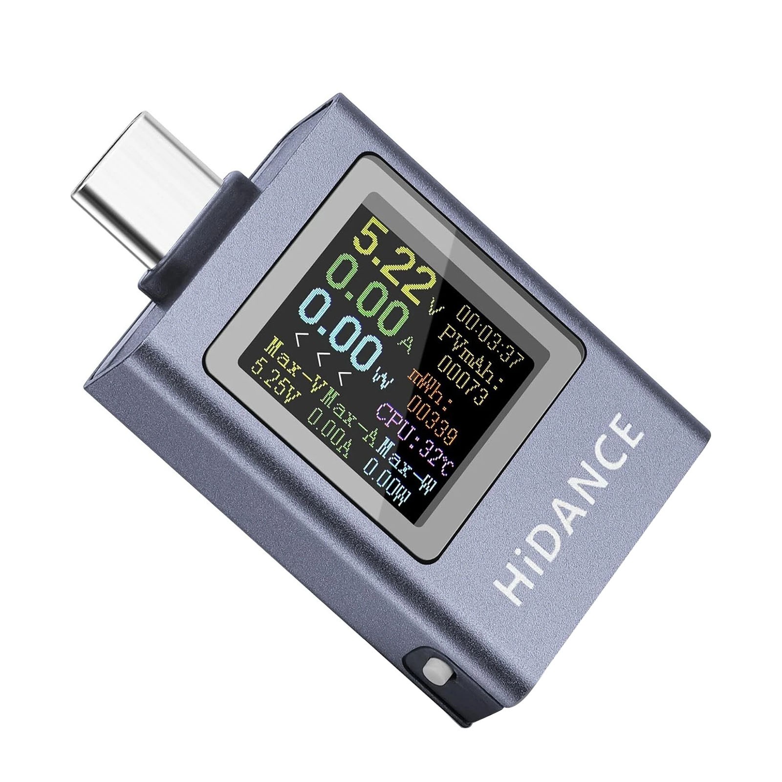 USB C Cable Tester with Battery Test Color Display 360 View Rotation PD QC