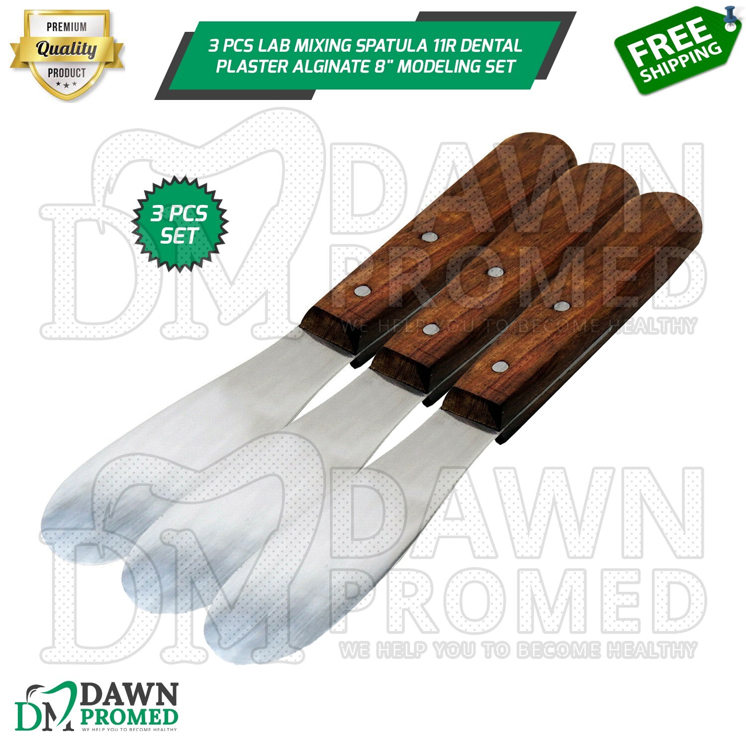 3 Pcs Lab Mixing Spatula 11R Dental Plaster Alginate 8″ Modeling German Grade