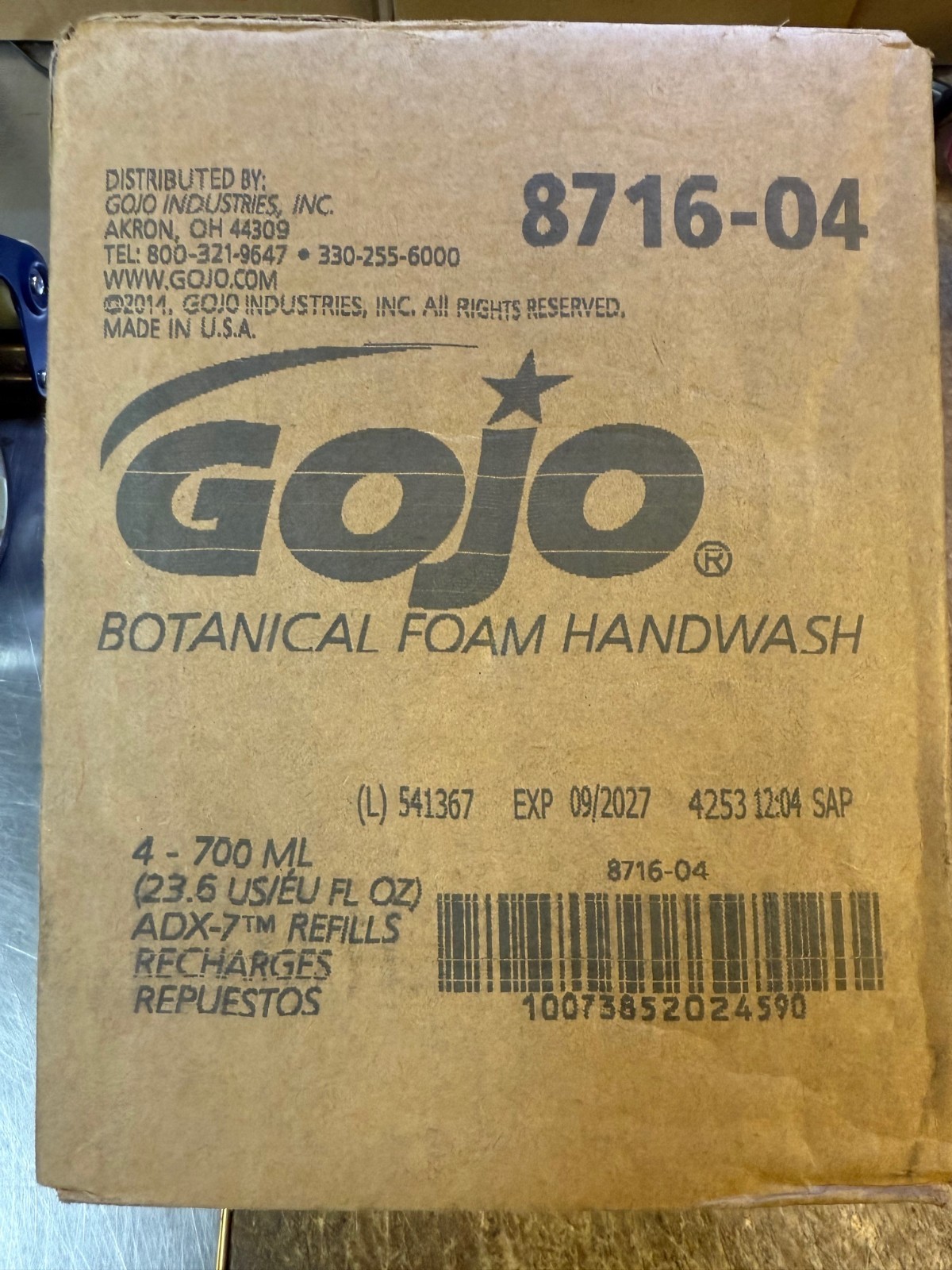 (4 PACK) 23.6oz GoJo 8716-04 Botanical Foam Handwash (700mL Each) 09/2027