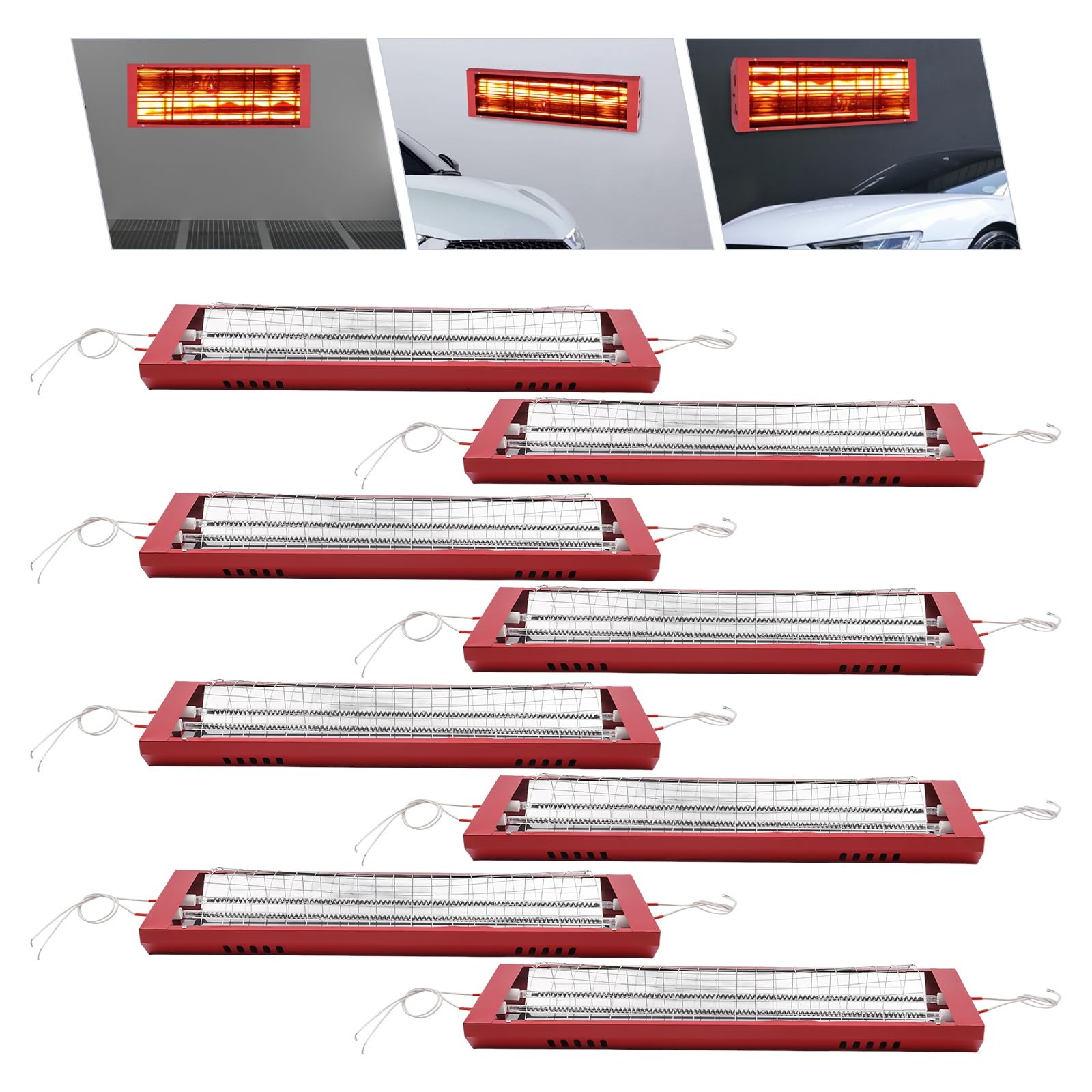 2000W 8pcs Infrared Curing Lights 110V for Auto Furniture Paint Booths