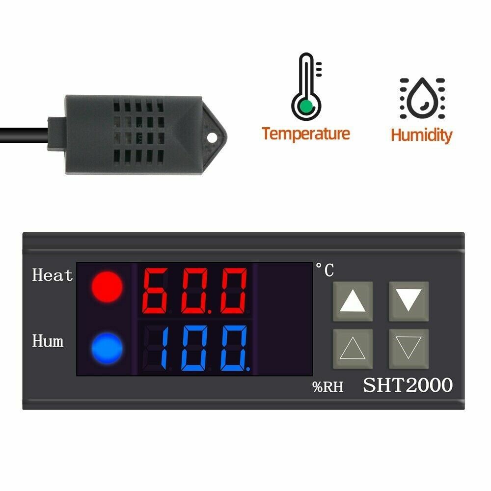 SHT2000 Temperature Humidity Hygrometer Thermostat AC110V-220V Sensor Controller