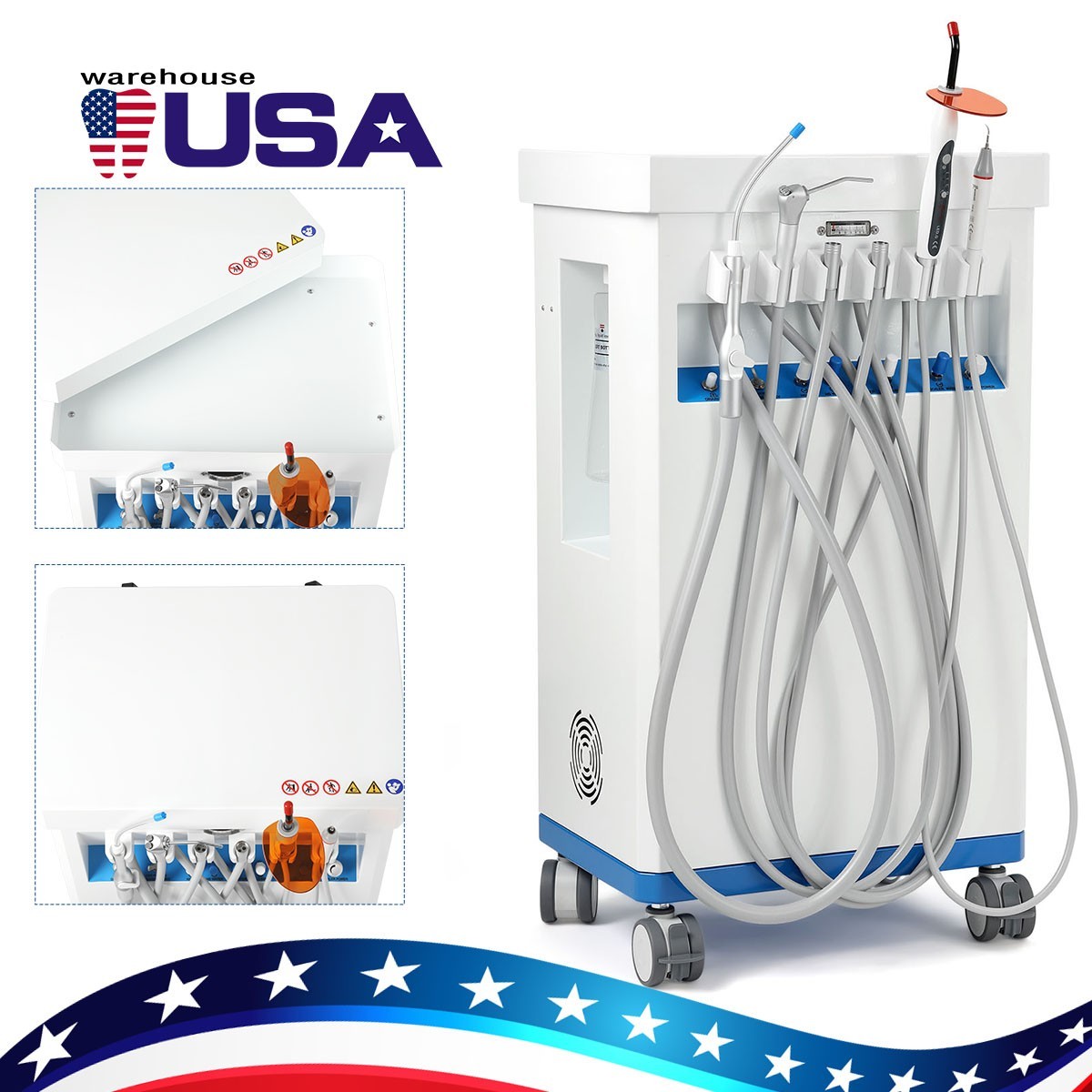 Dental Portable Delivery Unit System Air Compressor Cart/Dental Suction System