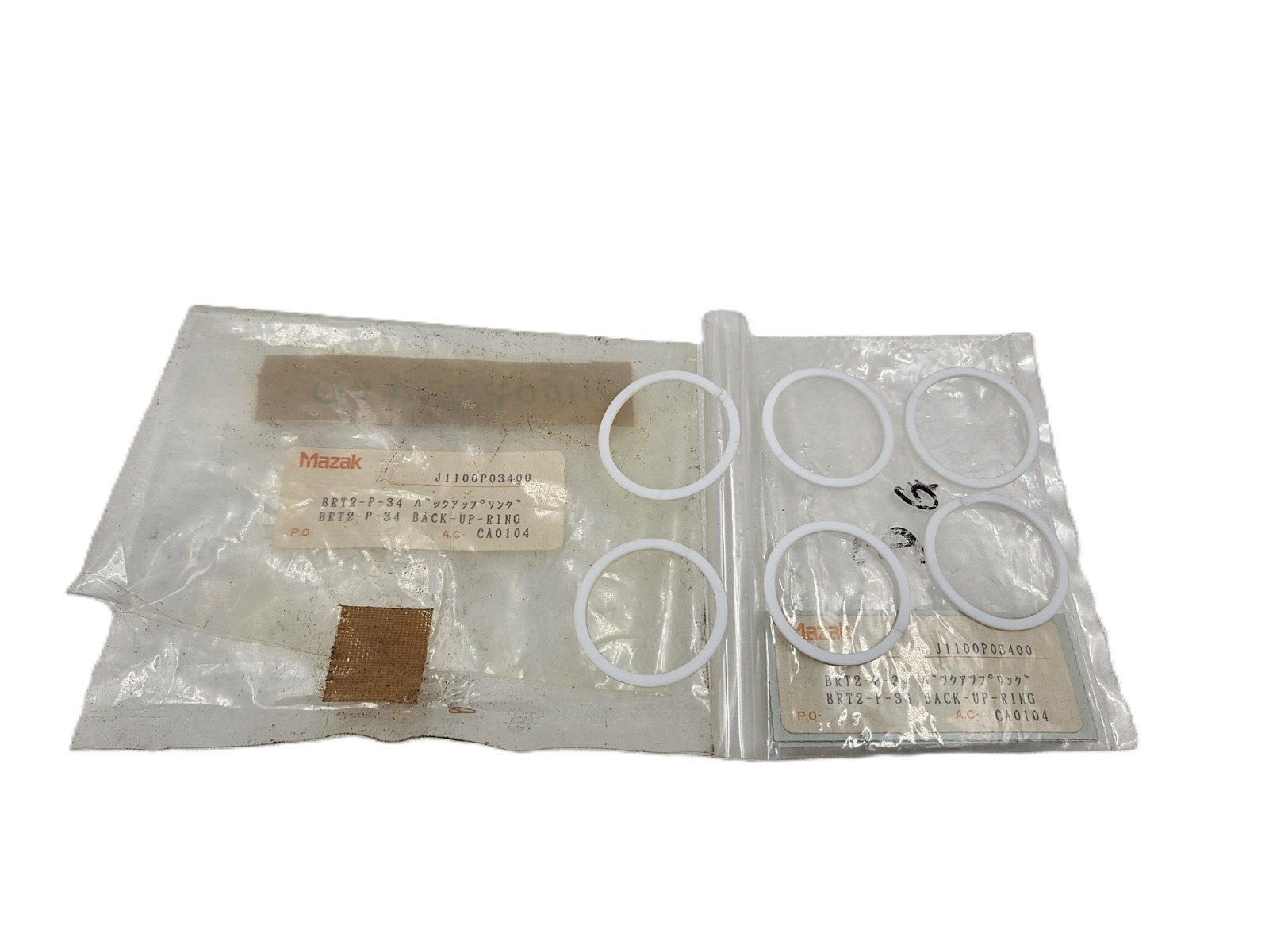 MAZAK J1100P03400 BRT2-P-34 BACK-UP-RING A.C- CA0104 [FAST SHIPPING]