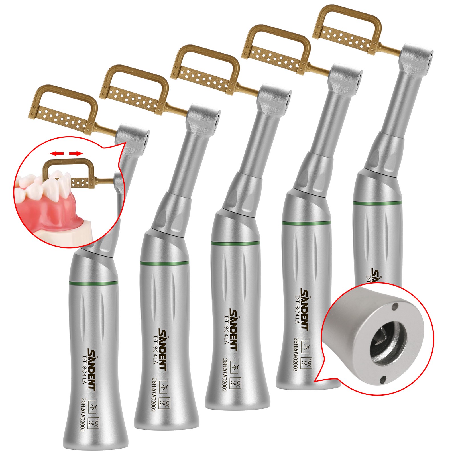 1-5* Dental Contra Angle 4:1 Reduction Handpiece IPR Reciprocating Stripping Kit