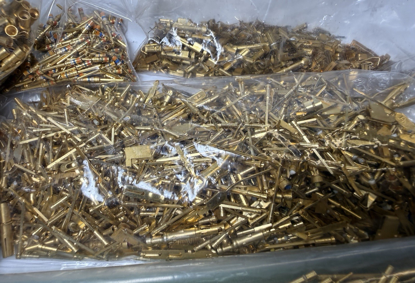 1100 Grams Of Gold-Plated Pin Contacts for Scrap Gold Recovery