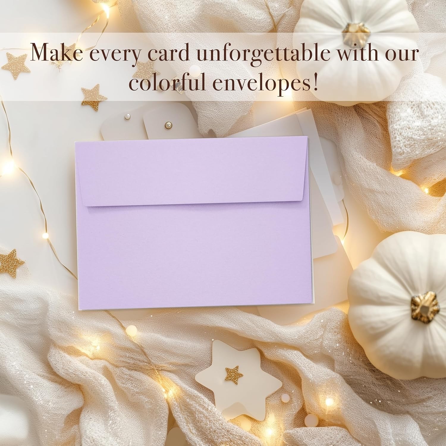 50-Pack 4×6 Colored Envelopes – Perfect for Weddings or Greetings
