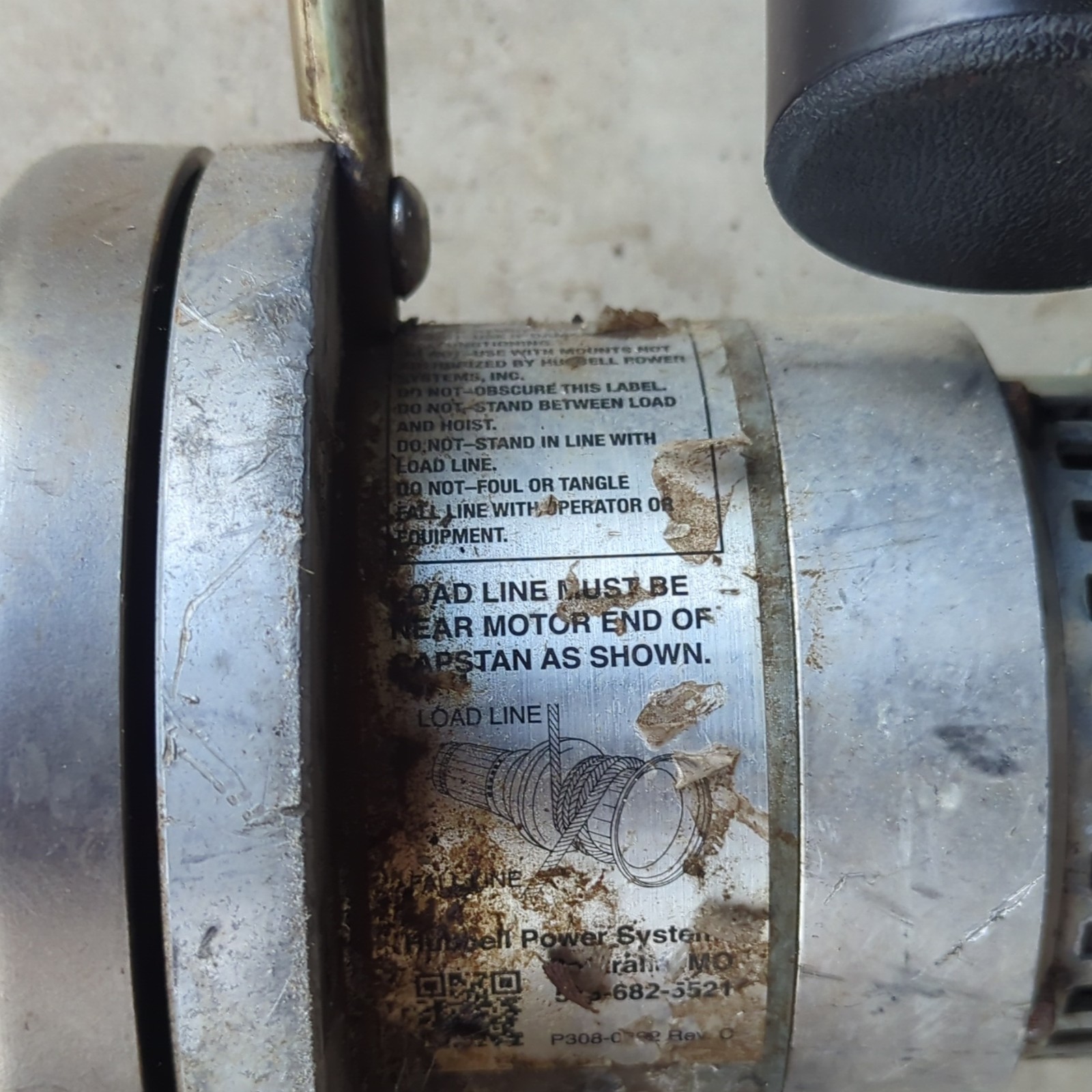Electric Capstan Hoist 115VAC 15A Model C308-1170 1000 lbs 450 kgs