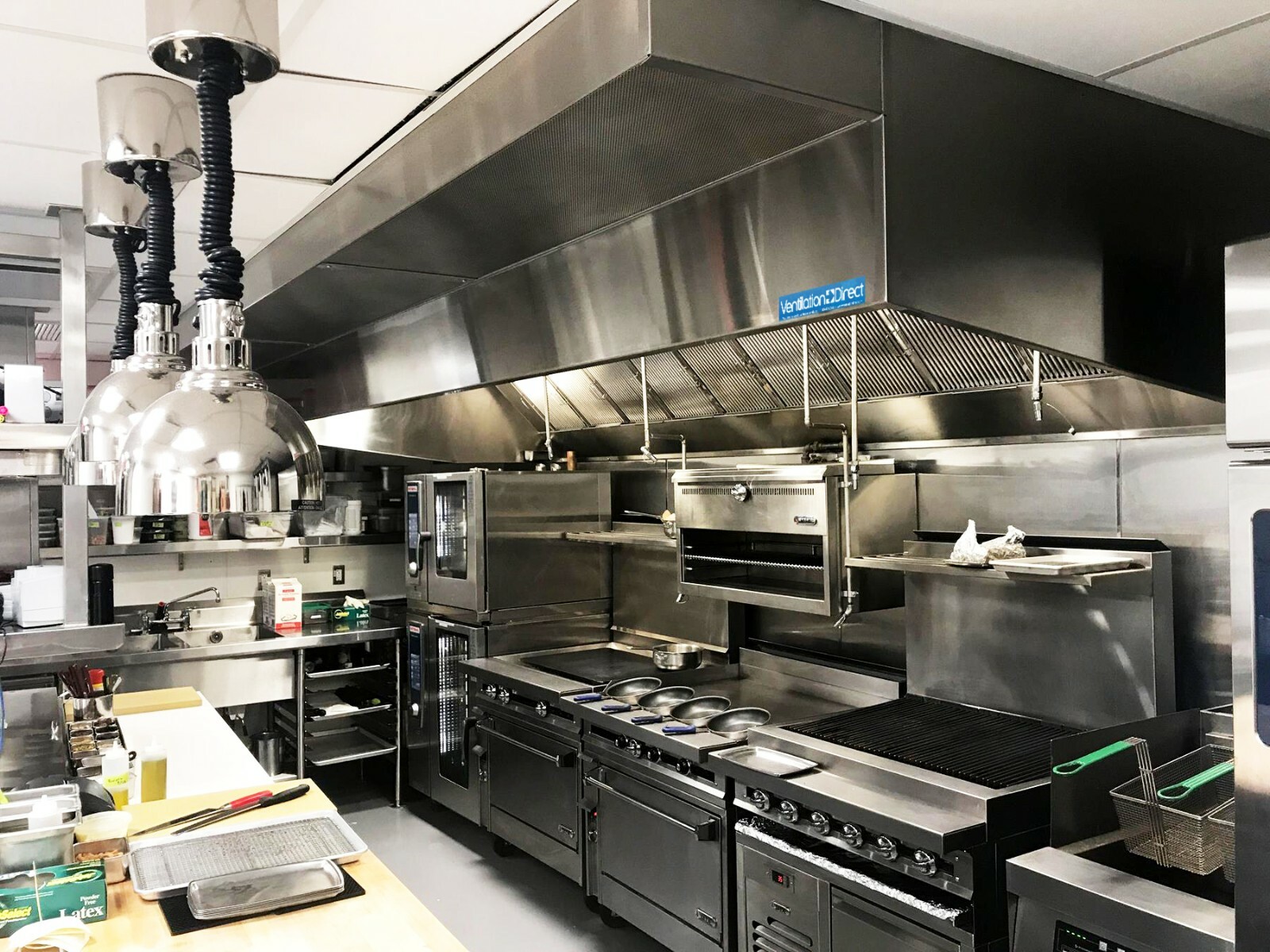 9′ Commercial Kitchen Wall Canopy Hood, Exhaust Fan, and Supply Fan Package