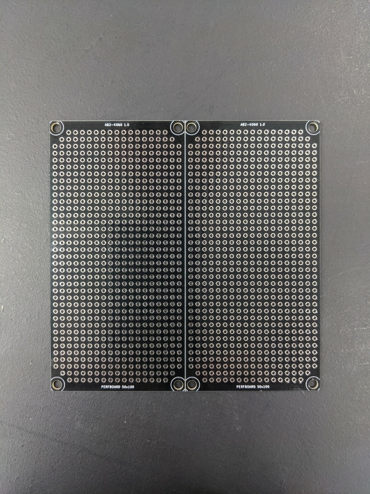 2 Pcs Black PCB Proto / Perf Boards Double Sided 50mm x 100mm (Panel of 2)