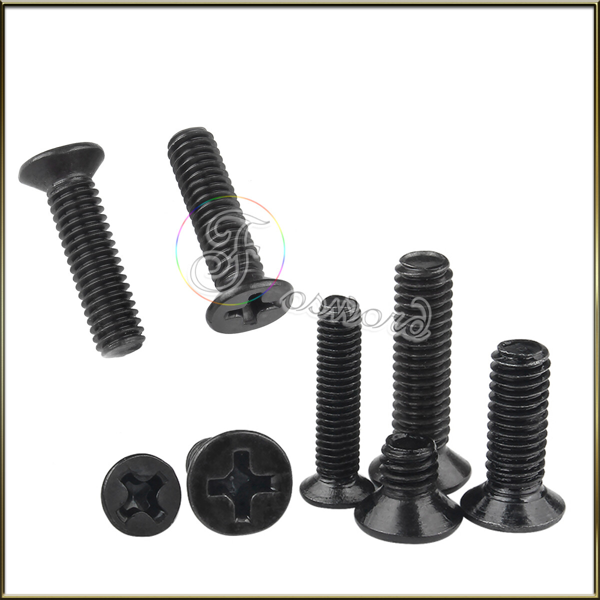 Black M1.4 2 2.5 M3 Metric Screws Phillips Flat Head Machine Screw Carbon Steel