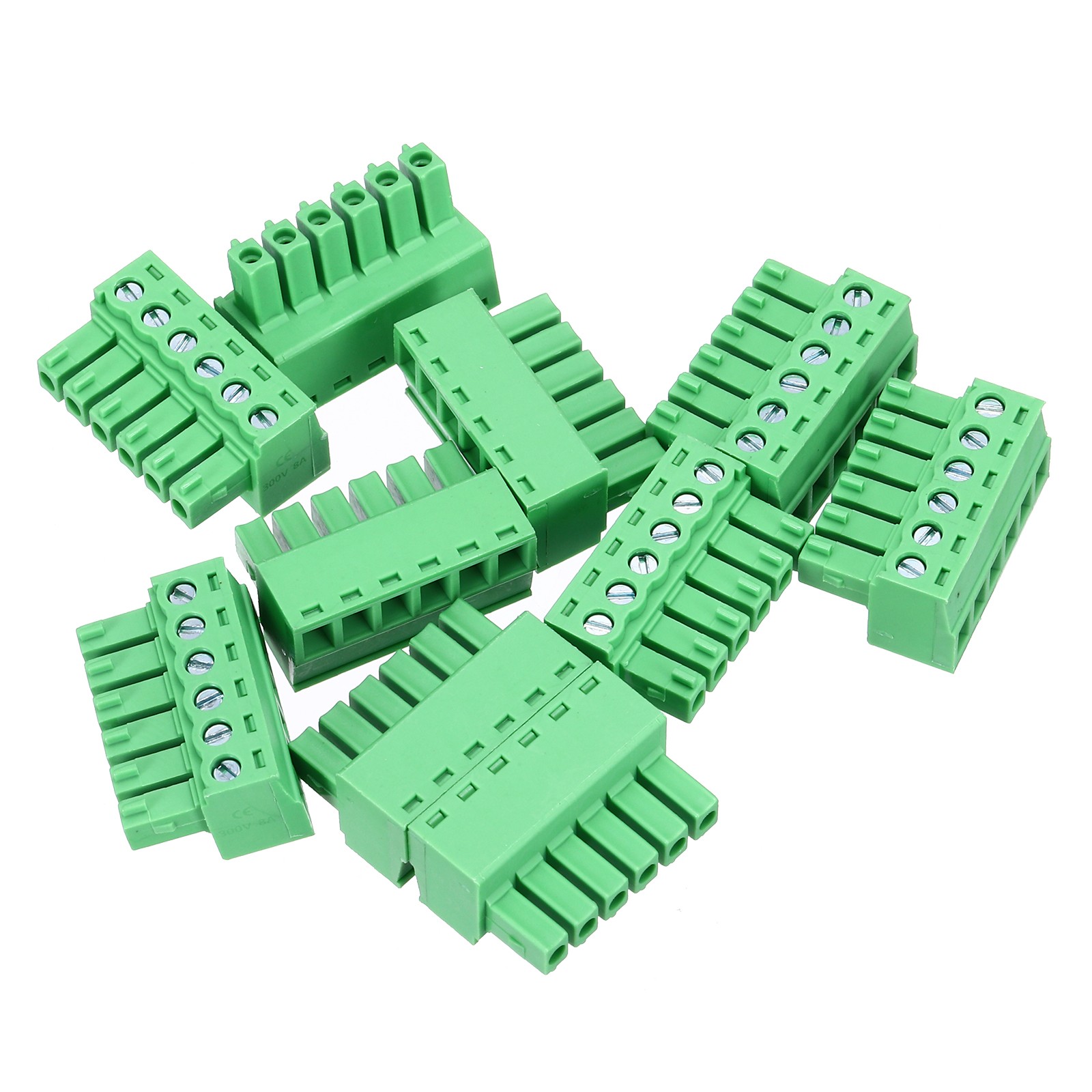 10PCS 6-Pin PCB Mount Screw Terminal Block Connectors 3.81mm/0.15″ Pitch