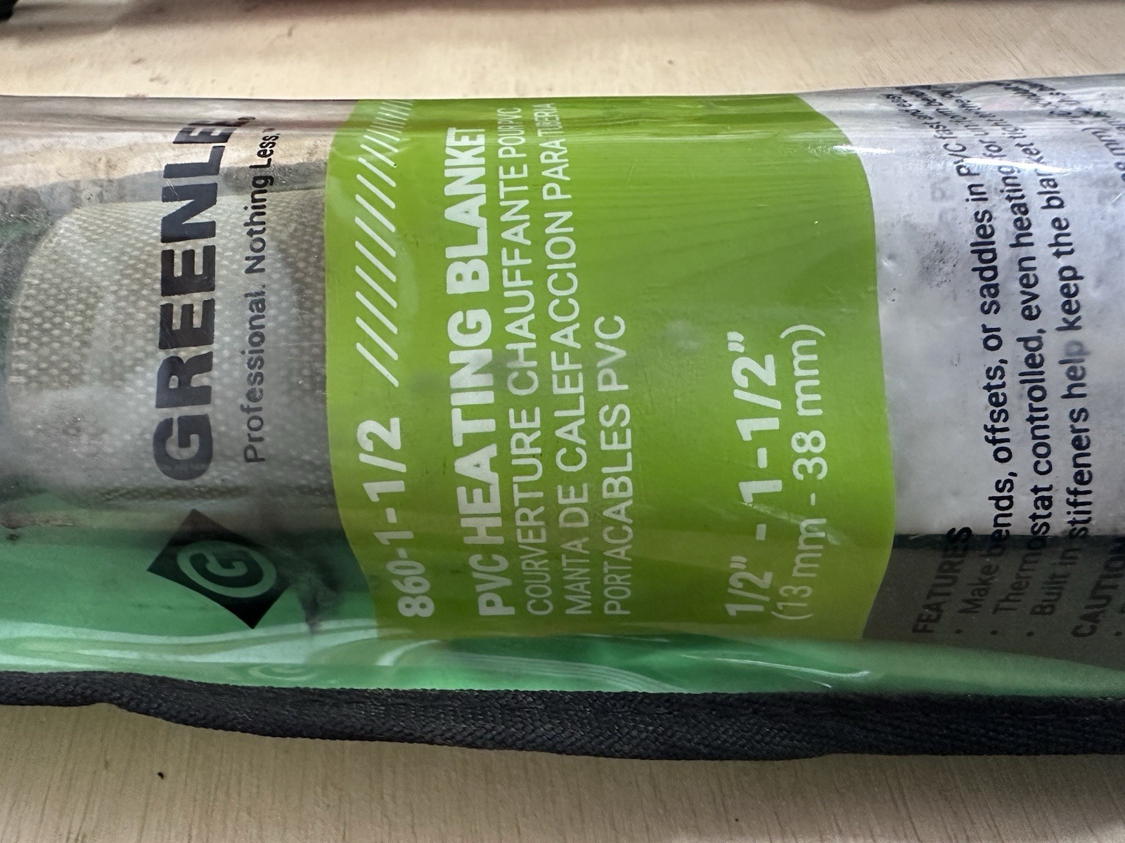 (MA6) Greenlee 860-1-1/2 PVC Heating Blanket for 1” To 1-1/2” PVC, Made In USA
