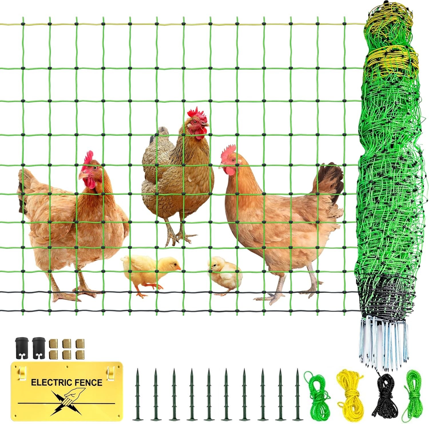 Portable Electric Poultry Netting Fence 47.5″H x 168′ L Livestock Nets Mesh