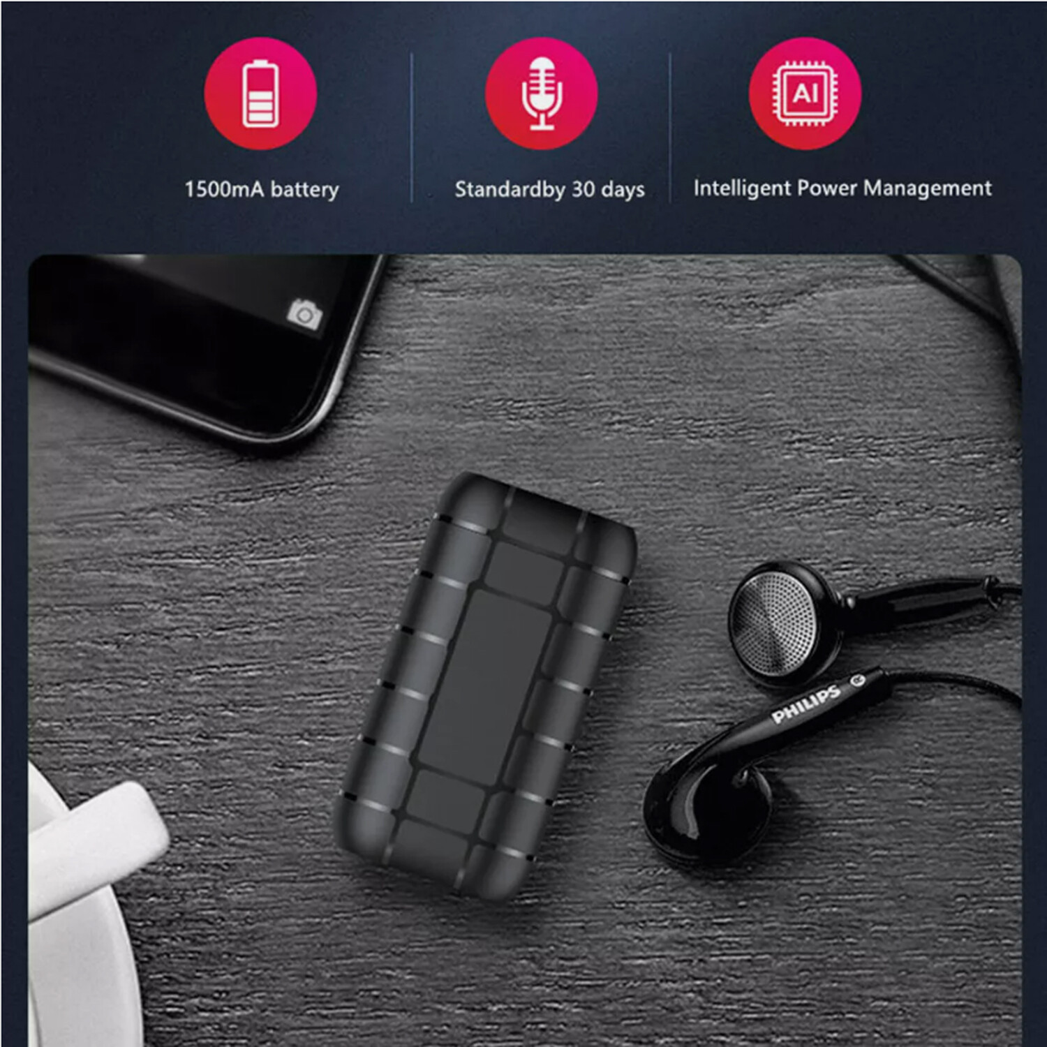 500Hrs Mini Spy Voice Activated Recorder Digital Audio Magnetic 64GB MP3 Player
