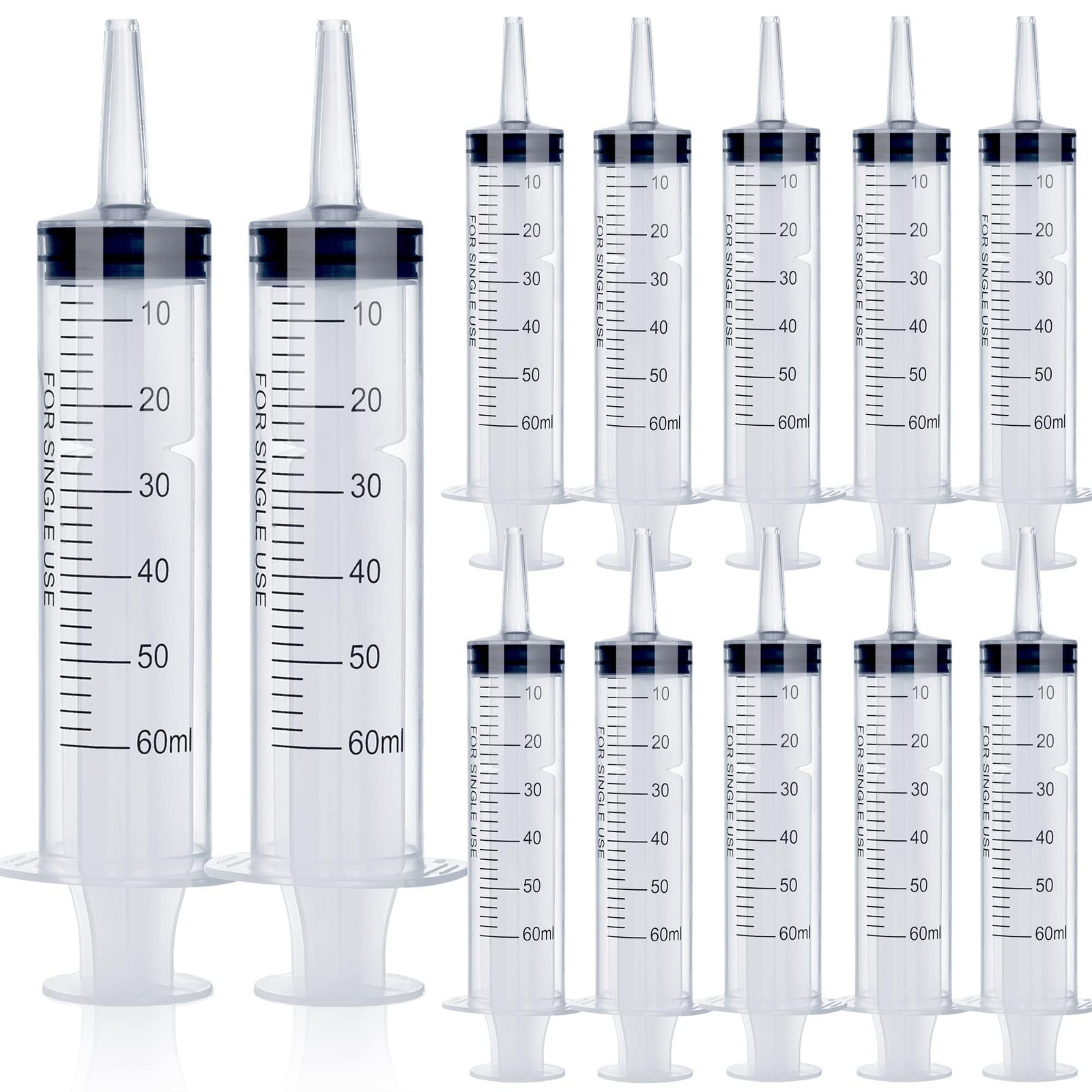 12Pack 60Ml Syringe for Liquid – Large Plastic Syringes without Needle for Jello