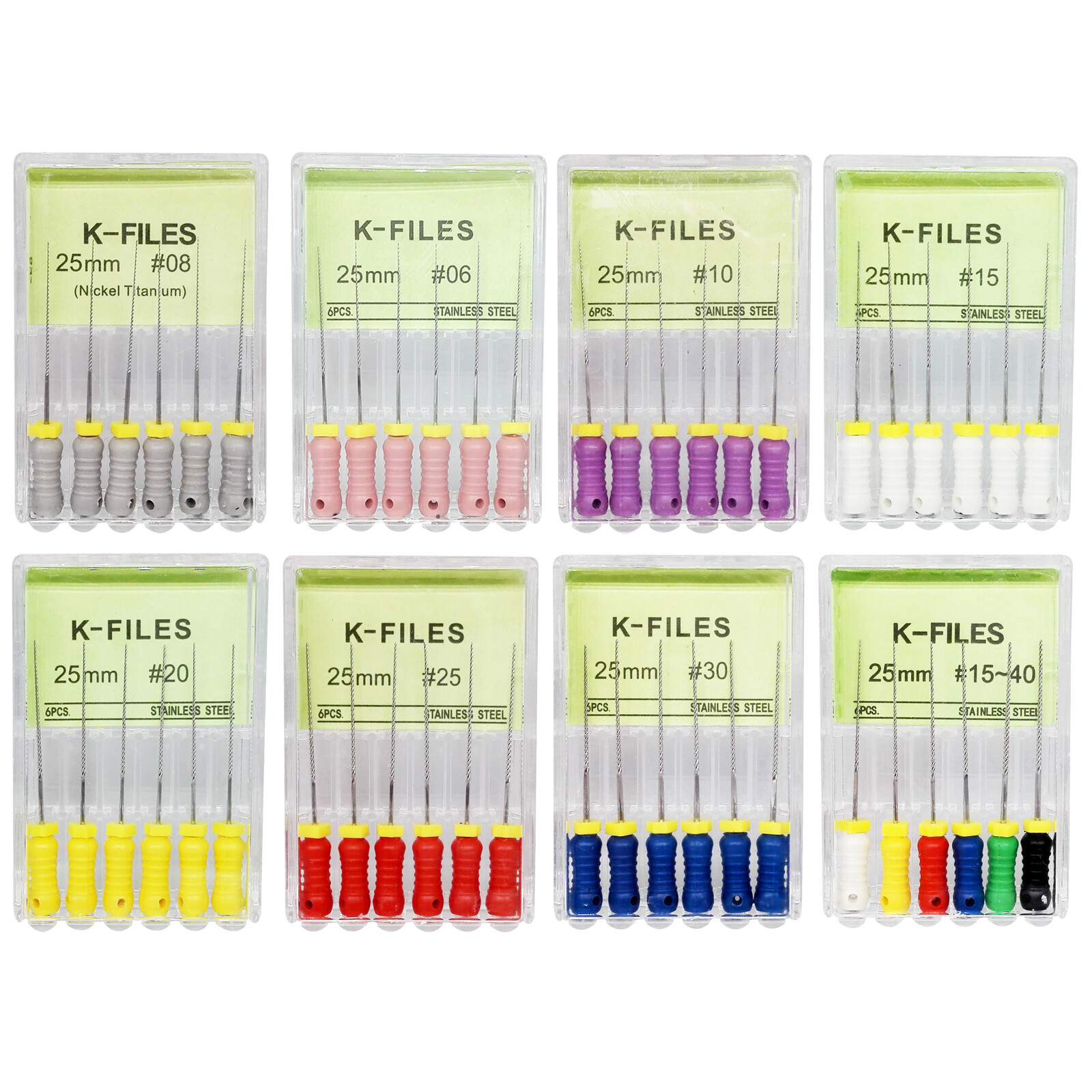 1 Pack Dental Endo Root Canal File K-FILES Stainless Steel Hand Use 21/25/31mm